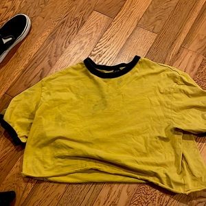 Yellow and Blue Crop Top